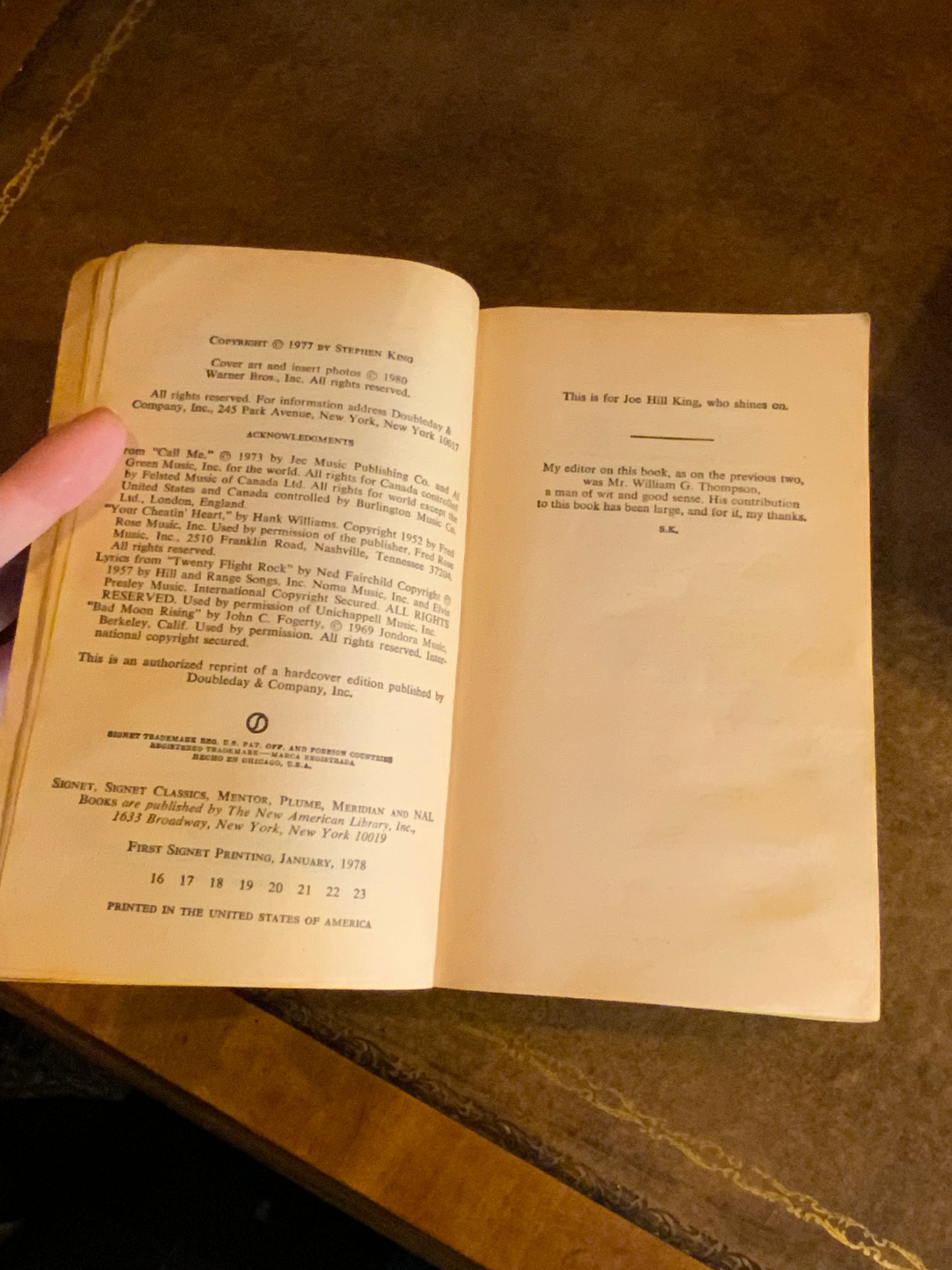 The Shining by Stephen King - 1978 first Signet paperback edition