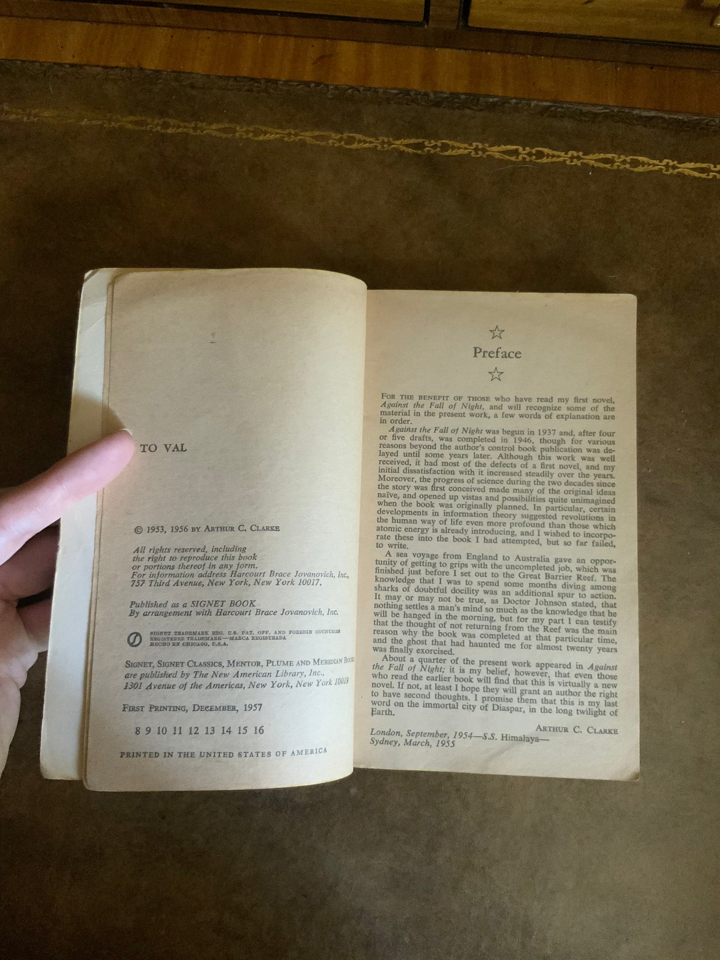 The City and the Stars by Arthur C. Clarke - 1957 Signet Paperback