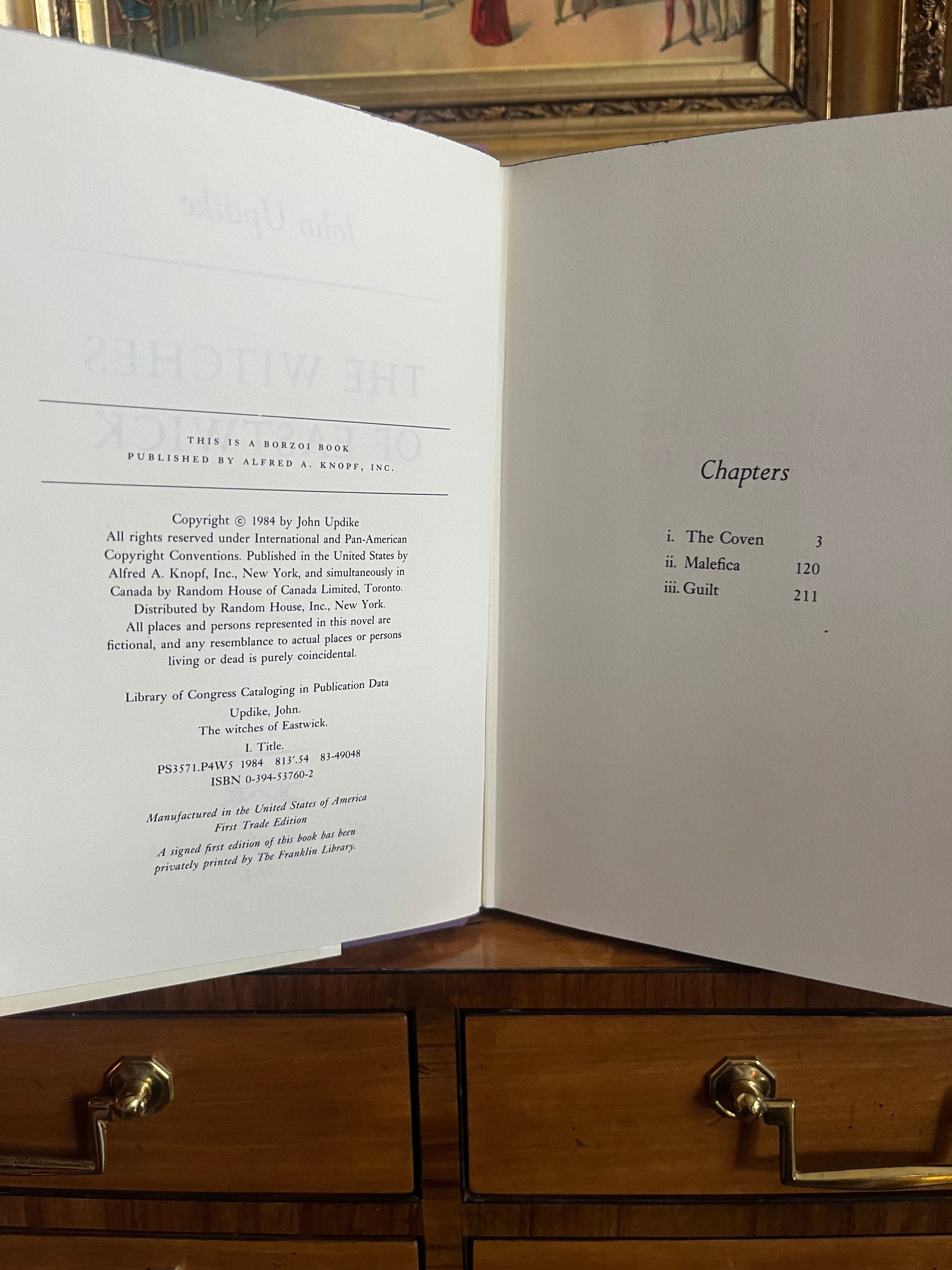 The Witches of Eastwick - John Updike - First Trade Edition