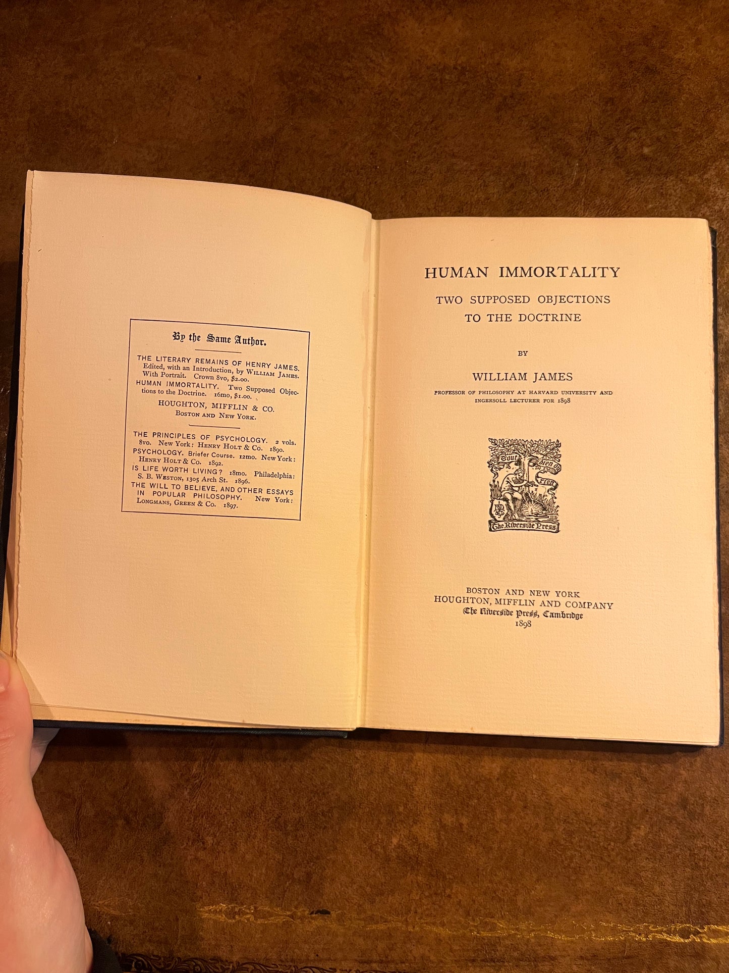 Human immortality by William James - 1898 First Edition
