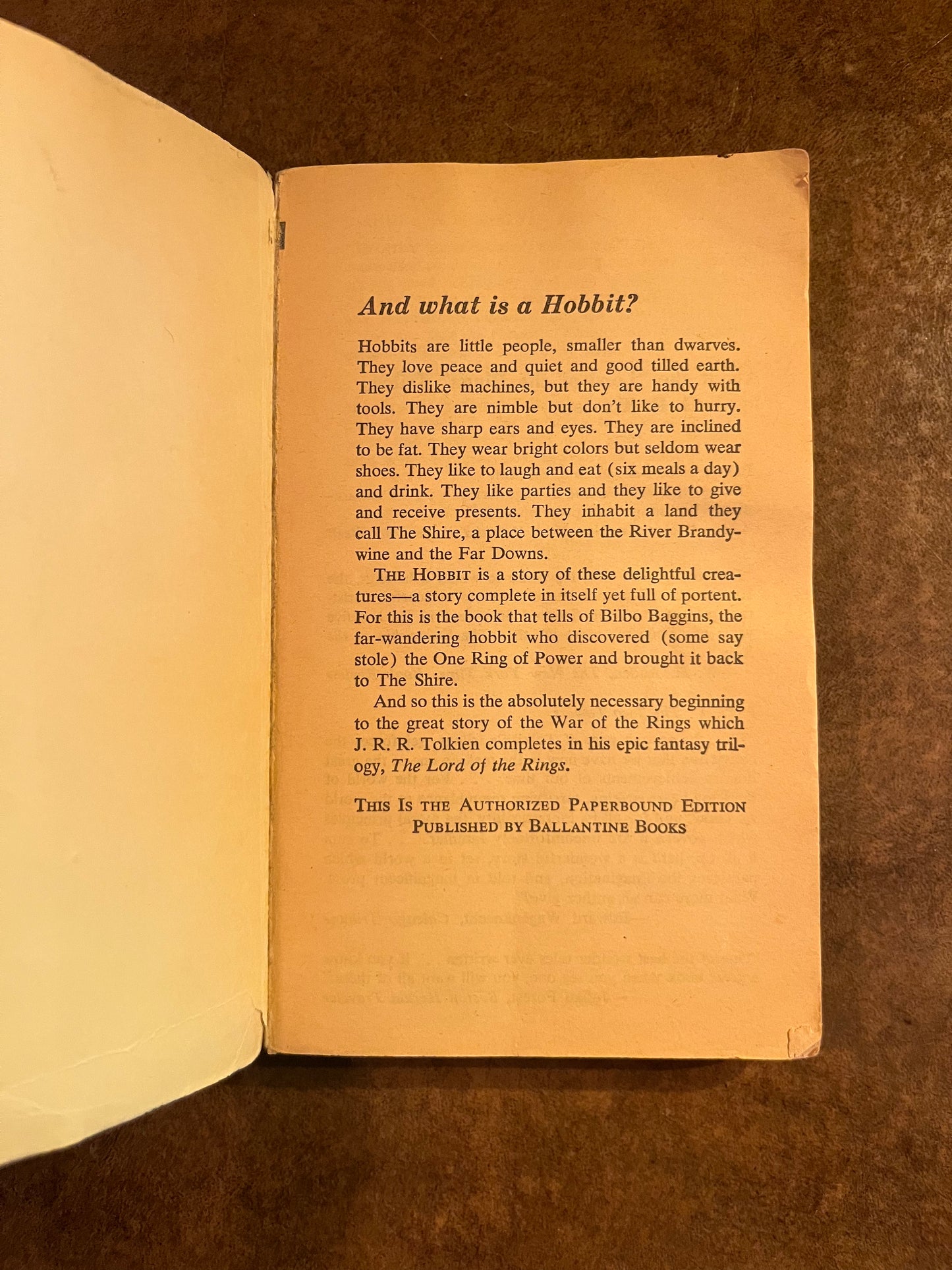 The Hobbit by J.R.R. Tolkien - 1966 Revised Ballantine Books edition - Paperback