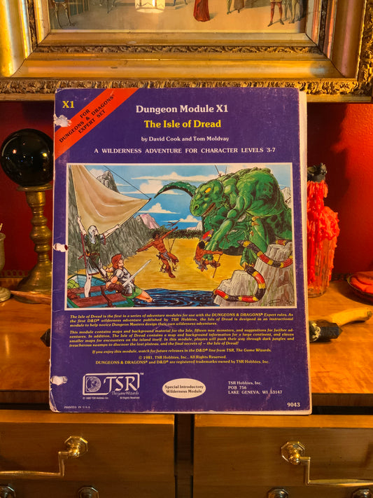 Dungeons and Dragons Dungeon Module X1 - The Isle of Dread - TSR 9043 1981
