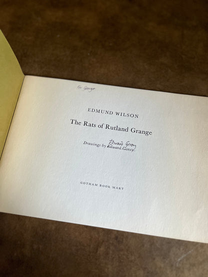 The Rats of Rutland Grange by Edmund Wilson - Illustrated and SIGNED by Edward Gorey